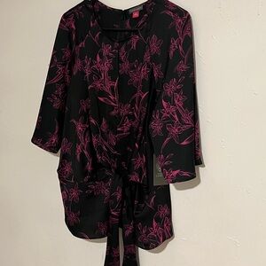 Floral Black and Pink Women's Top